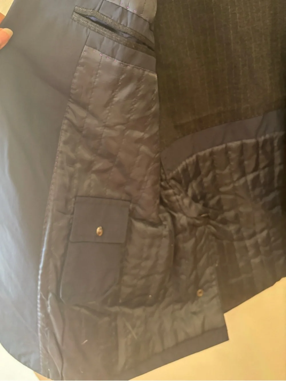 Saks Fifth Avenue Navy Nylon Limonta Bad Boy 2 Sport Coat Men’s 44R - Rare find